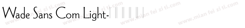 Wade Sans Com Light字体转换